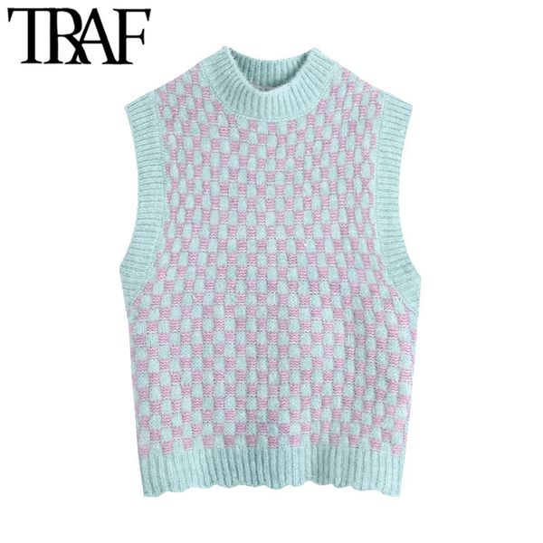 traf women fashion with o neck knitted vest sweater vintage sleeveless female waistcoat chic 210415, White
traf women fashion with o neck knitted vest sweater vintage sleeveless female waistcoat chic 210415, White