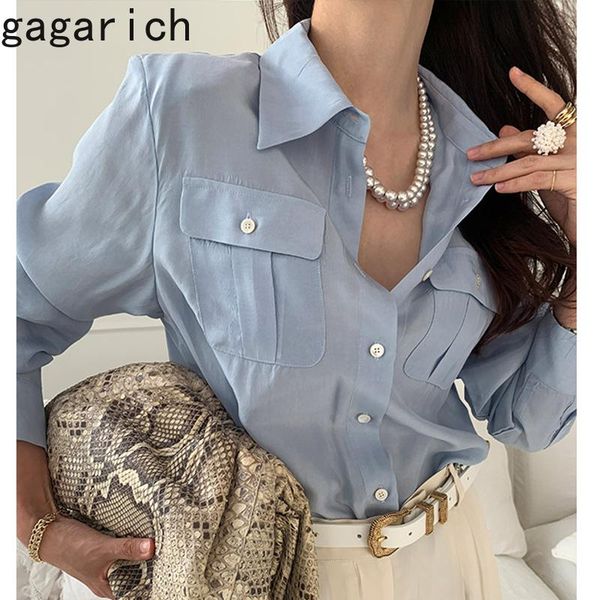women's blouses & shirts gagarich women shirt 2021 spring autumn french elegant temperament female simple casual lapel single-breasted, White
women's blouses & shirts gagarich women shirt 2021 spring autumn french elegant temperament female simple casual lapel single-breasted, White