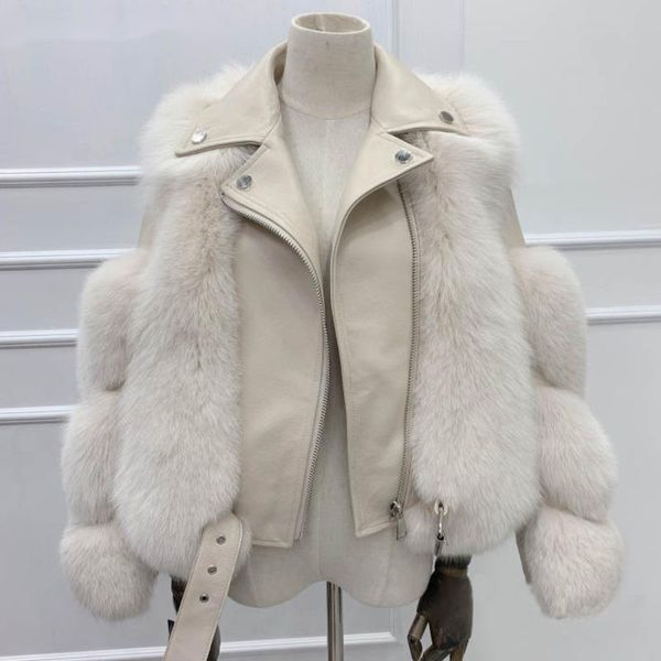 women's fur & faux prepomp 2021 winter arrivals lapel long sleeve coat warm fashionable temperament patchwork leather jacket gc704, Black
women's fur & faux prepomp 2021 winter arrivals lapel long sleeve coat warm fashionable temperament patchwork leather jacket gc704, Black