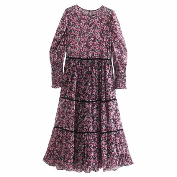 women floral printing chiffon tiered ruffle midi dress female o neck puff sleeve loose clothes casual lady vestido d6695 210409, Black;gray
women floral printing chiffon tiered ruffle midi dress female o neck puff sleeve loose clothes casual lady vestido d6695 210409, Black;gray