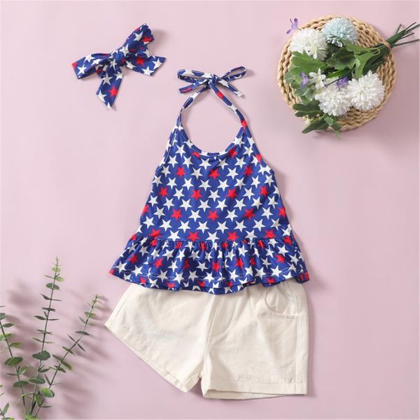 1-6y 2pcs summer kids girls clothes sets for independence day star printed sleeveless belt denim shorts clothing, White
1-6y 2pcs summer kids girls clothes sets for independence day star printed sleeveless belt denim shorts clothing, White