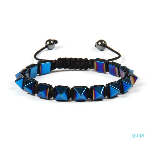 new design men's jewelry wholesale 10pcs/lot 8x8mm helmatite stone beads pyramid macrame braiding bracelet for gift, Golden;silver
new design men's jewelry wholesale 10pcs/lot 8x8mm helmatite stone beads pyramid macrame braiding bracelet for gift, Golden;silver