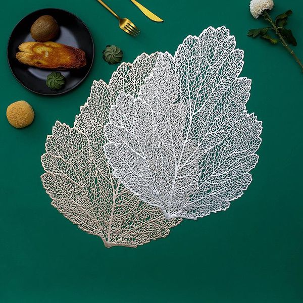 mats & pads 1pc hollow pvc placemat leaf geometric pattern table mat dining decorations non slip heat-insulation gold silver coasters
mats & pads 1pc hollow pvc placemat leaf geometric pattern table mat dining decorations non slip heat-insulation gold silver coasters