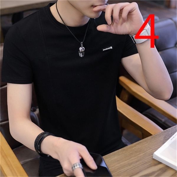 summer t-shirt short-sleeved men's tide brand trend social spirit guy round neck cotton slim tight 210420, White;black
summer t-shirt short-sleeved men's tide brand trend social spirit guy round neck cotton slim tight 210420, White;black