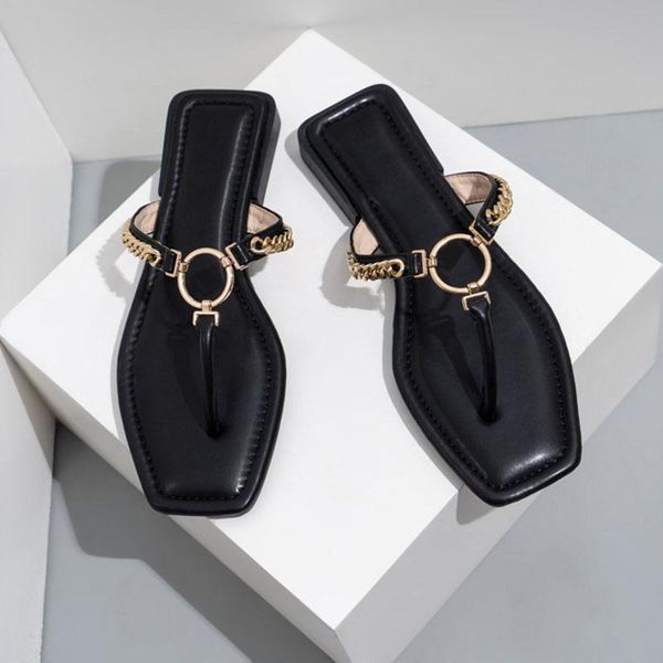 slippers 2021 women flip flops metal chain female round button square toe summer slides ladies casual sewing flat big size, Black
slippers 2021 women flip flops metal chain female round button square toe summer slides ladies casual sewing flat big size, Black