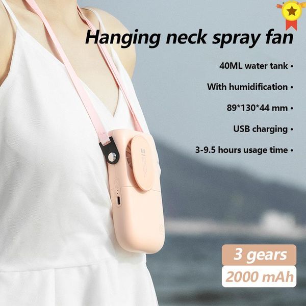 summer hanging neck mini spray fan portable handheld lanyard 2000 mah usb charge air cooler desk 3 gears select electric fans
summer hanging neck mini spray fan portable handheld lanyard 2000 mah usb charge air cooler desk 3 gears select electric fans