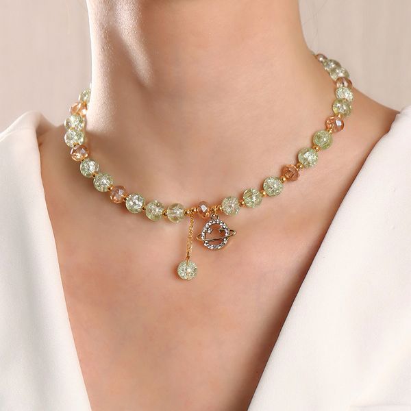 s2492 fashion jewelry green transparent colorful beaded necklaces rhinstone planet pendant choker necklace, Silver
s2492 fashion jewelry green transparent colorful beaded necklaces rhinstone planet pendant choker necklace, Silver