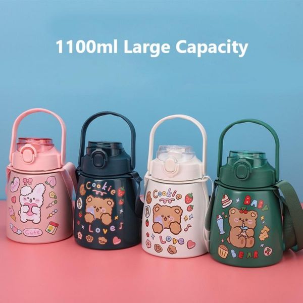 water bottles 1100ml pot-bellied vacuum flask portable large-capacity insulated bottle children's cartoon drinking straw cup 1pcs
water bottles 1100ml pot-bellied vacuum flask portable large-capacity insulated bottle children's cartoon drinking straw cup 1pcs