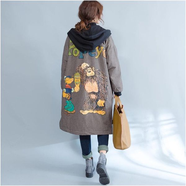 large size autumn winter outwear women loose fleece thick warm hooded cotton coats casual cardigan cartoon jacket women's jackets, Black;brown
large size autumn winter outwear women loose fleece thick warm hooded cotton coats casual cardigan cartoon jacket women's jackets, Black;brown