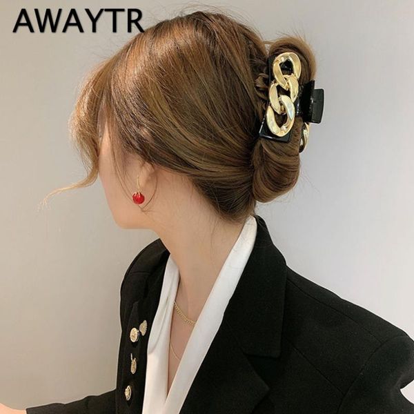 hair temperament crab clamps hairpins lady golden chain back head hairpin female french grasping clips large accessories
hair temperament crab clamps hairpins lady golden chain back head hairpin female french grasping clips large accessories