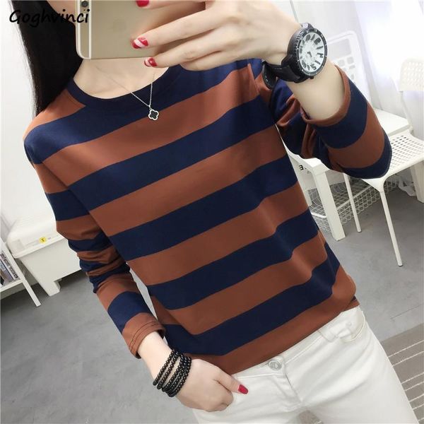women long sleeve t-shirts striped tshirts retro basic korean style female loose leisure all match summer mujer o-neck chic women's t-, White
women long sleeve t-shirts striped tshirts retro basic korean style female loose leisure all match summer mujer o-neck chic women's t-, White