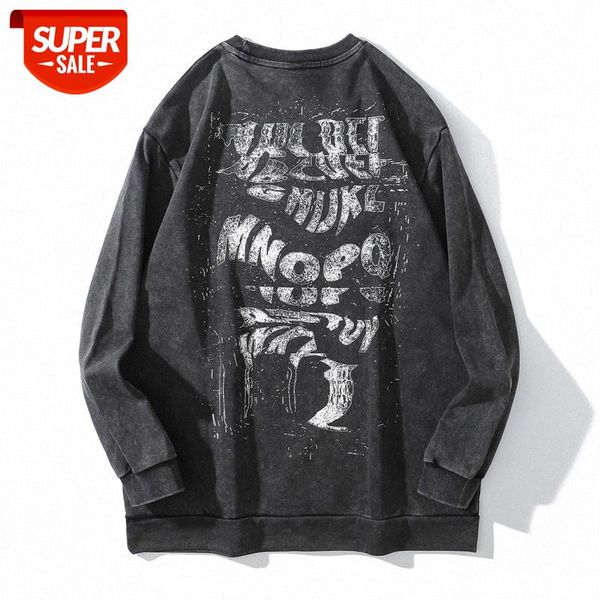 street country tide, hip hop washed and old sweater men's funeral trend splash ink graffiti printed clothes #fs0l, Black
street country tide, hip hop washed and old sweater men's funeral trend splash ink graffiti printed clothes #fs0l, Black
