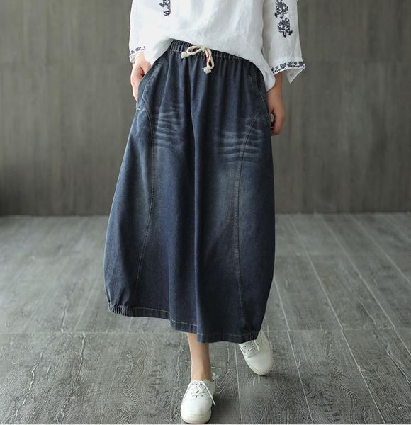 skirts spring summer denim women bleached vintage elastic waist drawstring pockets patchwork loose female wild, Black
skirts spring summer denim women bleached vintage elastic waist drawstring pockets patchwork loose female wild, Black