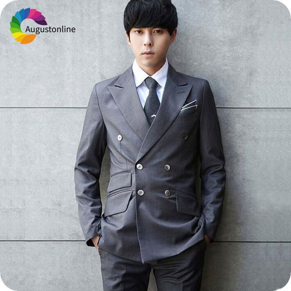 men's suits & blazers double breasted grey classic for business wide peaked lapel slim fit groom tuxedo prom wear ternos costume h, White;black
men's suits & blazers double breasted grey classic for business wide peaked lapel slim fit groom tuxedo prom wear ternos costume h, White;black