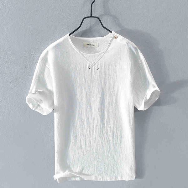 men's t-shirts summer style short-sleeved linen t shirt round neck fashion t-shirt for men casual comfortable tshirt mens chemise 98v3, White;black
men's t-shirts summer style short-sleeved linen t shirt round neck fashion t-shirt for men casual comfortable tshirt mens chemise 98v3, White;black