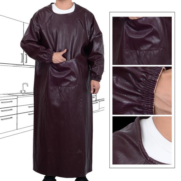 soft leather overalls waterproof oil-proof long-sleeved aprons men and women reverse clothing kitchen work clothes
soft leather overalls waterproof oil-proof long-sleeved aprons men and women reverse clothing kitchen work clothes