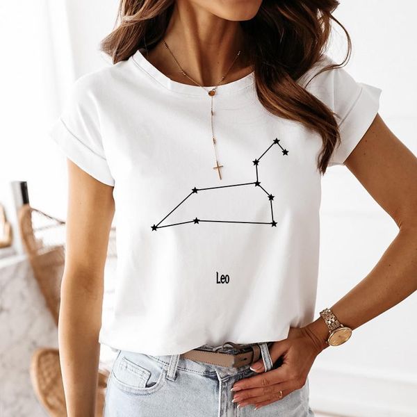 women's t-shirt woman o-neck letter print short-sleeve all-match stylish stars female t-shirts causal custom minimalist lady, White
women's t-shirt woman o-neck letter print short-sleeve all-match stylish stars female t-shirts causal custom minimalist lady, White