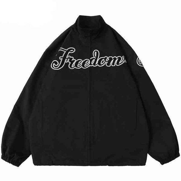 men's jackets spring men oversize fleeve hip hop embroidery letter streetwear harajuku vintage windbreaker zipper track coats ja06, Black;brown
men's jackets spring men oversize fleeve hip hop embroidery letter streetwear harajuku vintage windbreaker zipper track coats ja06, Black;brown