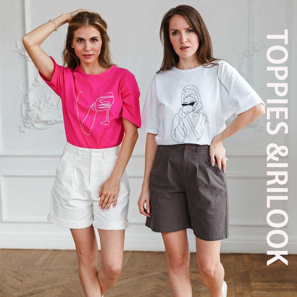 ies summer abstract character t-shirts women cotton tee short sleeve printing t-shirts 210621, White
ies summer abstract character t-shirts women cotton tee short sleeve printing t-shirts 210621, White
