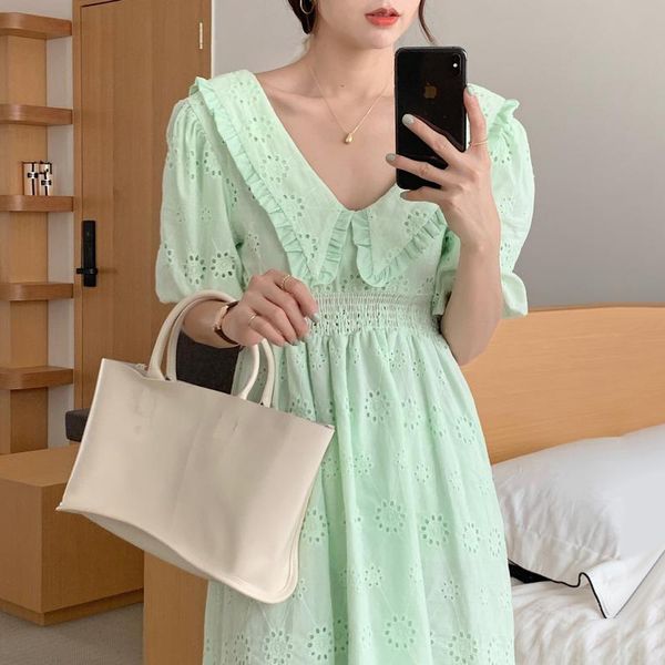 summer fashion elegant small fresh white doll collar halter hollow embroidery ruffles puff sleeve casual dress 16f1270 210510, Black;gray
summer fashion elegant small fresh white doll collar halter hollow embroidery ruffles puff sleeve casual dress 16f1270 210510, Black;gray