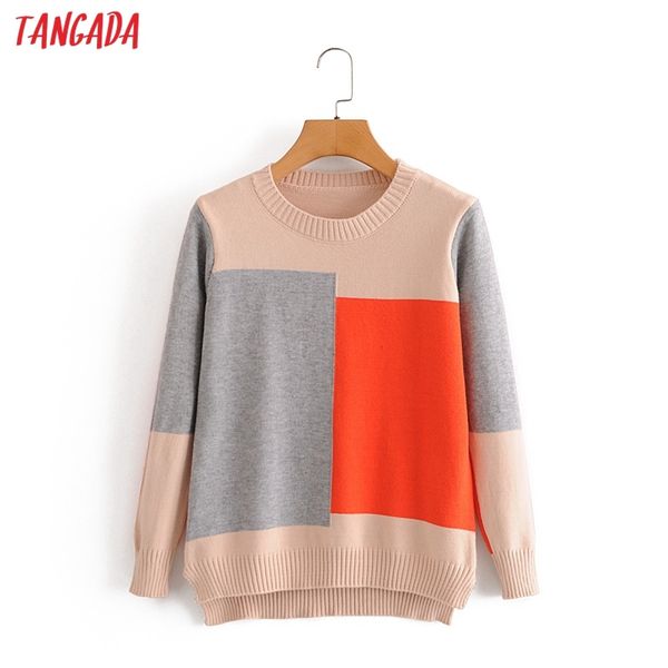 women fashion color block knitted sweater jumper o neck female oversize pullovers chic 3a45 210416, White;black
women fashion color block knitted sweater jumper o neck female oversize pullovers chic 3a45 210416, White;black