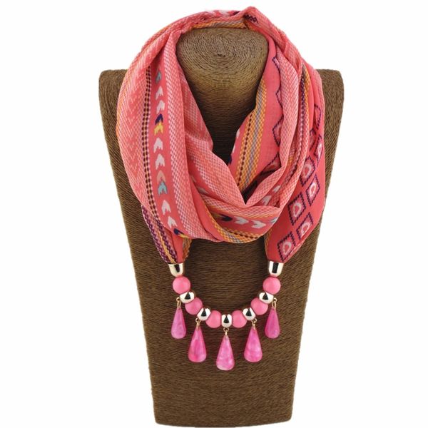fashion bohemian ethnic jewelry pendant chiffon scarf necklace for women new 2021, Blue;gray