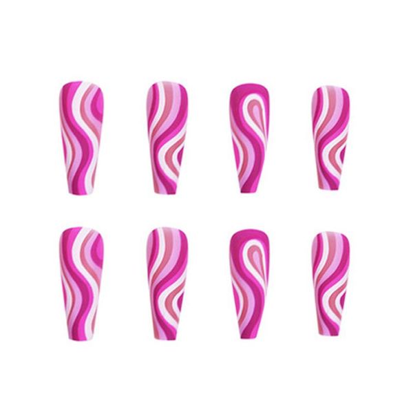 false nails 2021 24pcs white purple ripple wear long paragraph fashion manicure patch save time wearable nail ey669, Red;gold
false nails 2021 24pcs white purple ripple wear long paragraph fashion manicure patch save time wearable nail ey669, Red;gold
