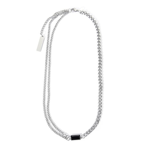 street ins wild black square stitching necklace original double simple men and women hip hop clavicle chain trend accessories, Silver
street ins wild black square stitching necklace original double simple men and women hip hop clavicle chain trend accessories, Silver