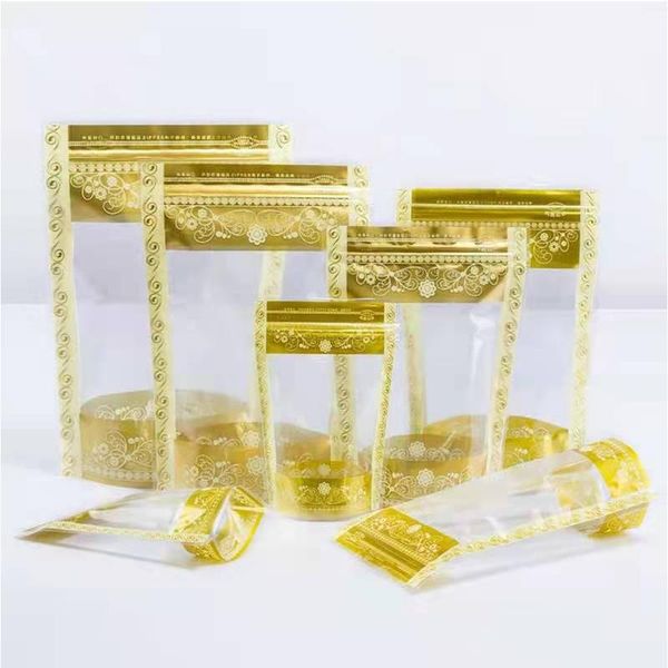 storage bags 100pcs/lot stand up gold flower printed clear plastic pouches reclosable smell proof food nuts package bag
storage bags 100pcs/lot stand up gold flower printed clear plastic pouches reclosable smell proof food nuts package bag