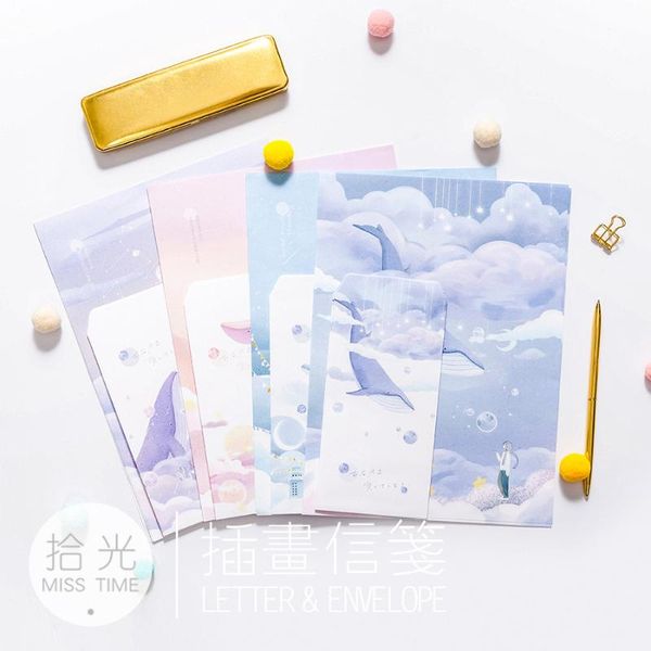 gift wrap 9pcs/set 3 envelopes+6 sheets letter paper universe and whale series envelope for korean stationery
gift wrap 9pcs/set 3 envelopes+6 sheets letter paper universe and whale series envelope for korean stationery