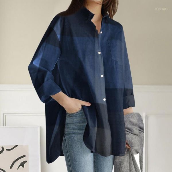women's blouses & shirts 2021 vintage plaid women oversized female blouse plus size clothing long sleeve button, White
women's blouses & shirts 2021 vintage plaid women oversized female blouse plus size clothing long sleeve button, White