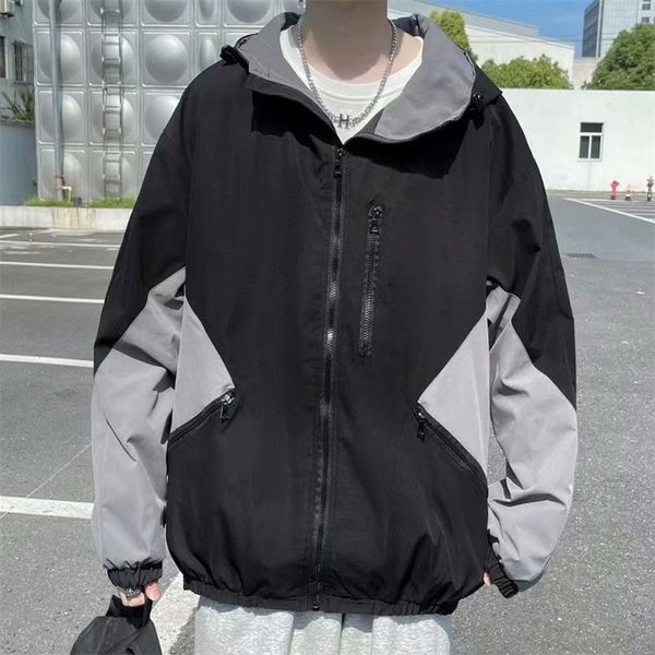 men's jackets men windbreaker jacket autumn hooded coat lightweight thin hoodie breathable fall coloblocked, Black;brown
men's jackets men windbreaker jacket autumn hooded coat lightweight thin hoodie breathable fall coloblocked, Black;brown