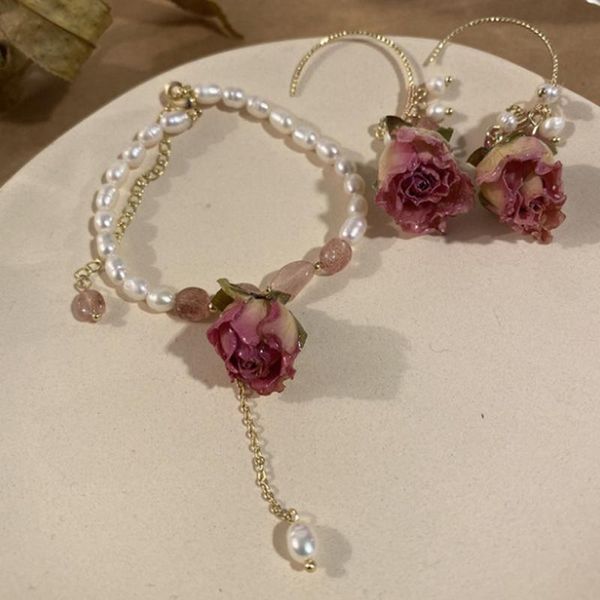 link, chain immortal flowers pearl earrings for women freshwater bracelet adjustable petals real accessory, Black
link, chain immortal flowers pearl earrings for women freshwater bracelet adjustable petals real accessory, Black