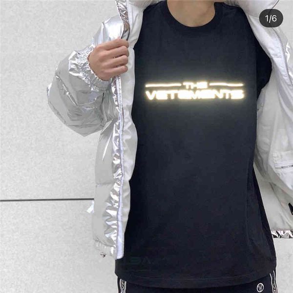 black t-shirt of men's women letters printed the reflective vetements t 1:1 vtm bt0p, White
black t-shirt of men's women letters printed the reflective vetements t 1:1 vtm bt0p, White