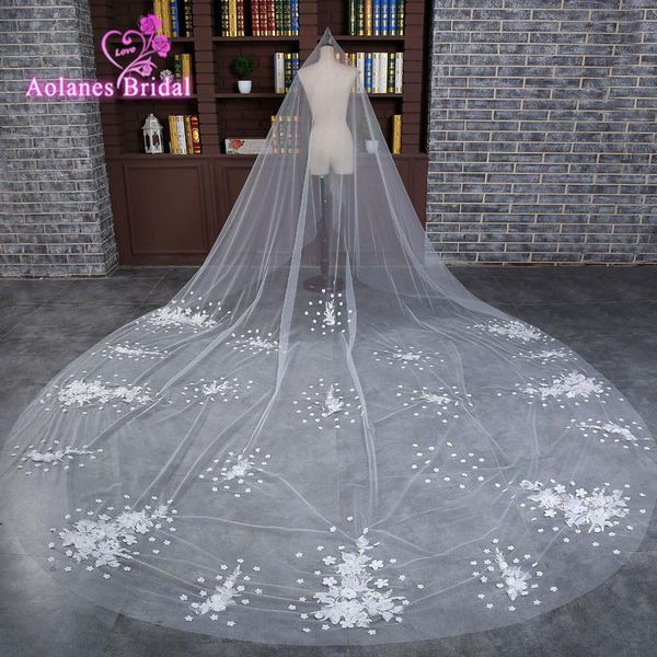bridal veils 2021 ivory wedding veil 4m long lace appliques mantilla cathedral accessories veu de noiva real pos, Black
bridal veils 2021 ivory wedding veil 4m long lace appliques mantilla cathedral accessories veu de noiva real pos, Black