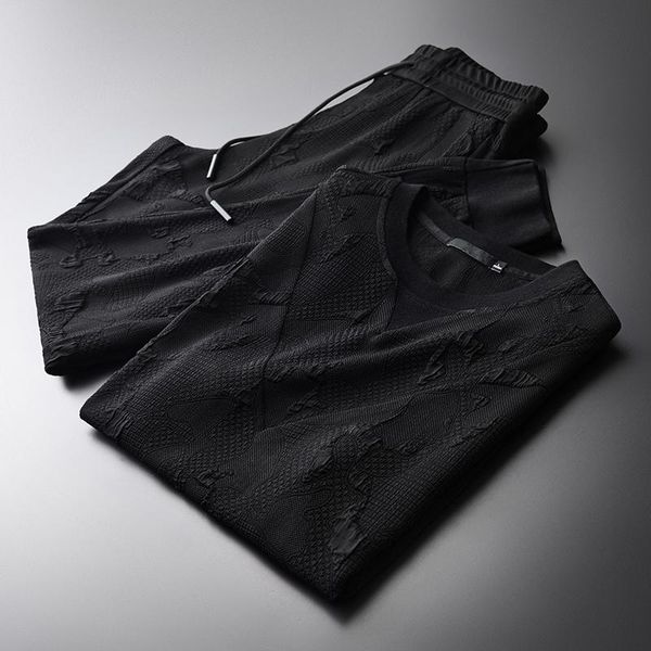 men's tracksuits 21c summer mens sets (t-shirts+pants) plus size 4xl yarn dyed ventilate short sleeve mans male with pants, Gray
men's tracksuits 21c summer mens sets (t-shirts+pants) plus size 4xl yarn dyed ventilate short sleeve mans male with pants, Gray