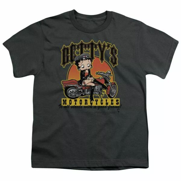 betty boop bettys motorcycles kids youth t shirt licensed cartoon tee charcoal, White;black
betty boop bettys motorcycles kids youth t shirt licensed cartoon tee charcoal, White;black