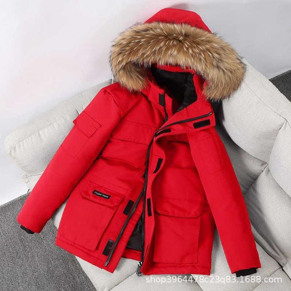 off season men's down jacket couple trend handsome and women's same canadian work clothes thickened, Black
off season men's down jacket couple trend handsome and women's same canadian work clothes thickened, Black
