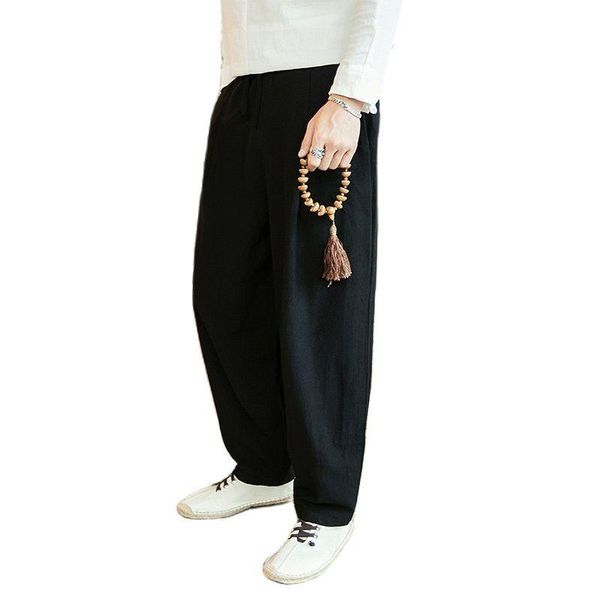 men's autumn style fashionable pure cotton linen drawstring trouser loose pant vintage hip hop baggy full length pants, Black
men's autumn style fashionable pure cotton linen drawstring trouser loose pant vintage hip hop baggy full length pants, Black