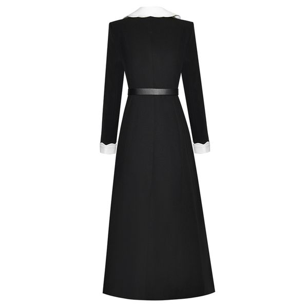 dress seqinyy autumn black pockets 2021 fashion design feminine track crystal belt elegant midi bulk office lady, Black;gray
dress seqinyy autumn black pockets 2021 fashion design feminine track crystal belt elegant midi bulk office lady, Black;gray