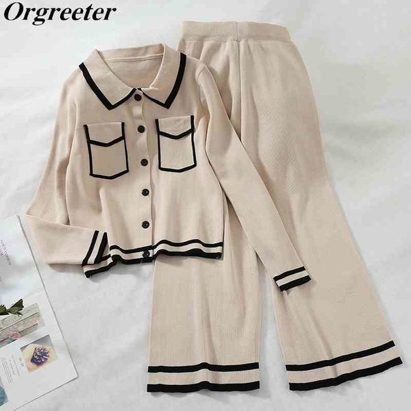 elegant women autumn cardigan wide leg pants 2 piece set knit lapel long sleeve single breasted sweaters calf-length pant sets 210525, White
elegant women autumn cardigan wide leg pants 2 piece set knit lapel long sleeve single breasted sweaters calf-length pant sets 210525, White