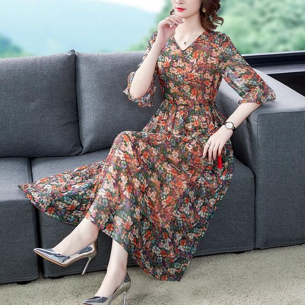 casual dresses women's floral maxi dress long sleeve printed vestidos female baggy t144, Black;gray
casual dresses women's floral maxi dress long sleeve printed vestidos female baggy t144, Black;gray