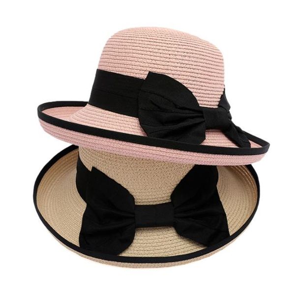 british style summer straw hat womens sun hat bowknot white black pink navy beige elegant ladies fedora, Blue;gray
british style summer straw hat womens sun hat bowknot white black pink navy beige elegant ladies fedora, Blue;gray