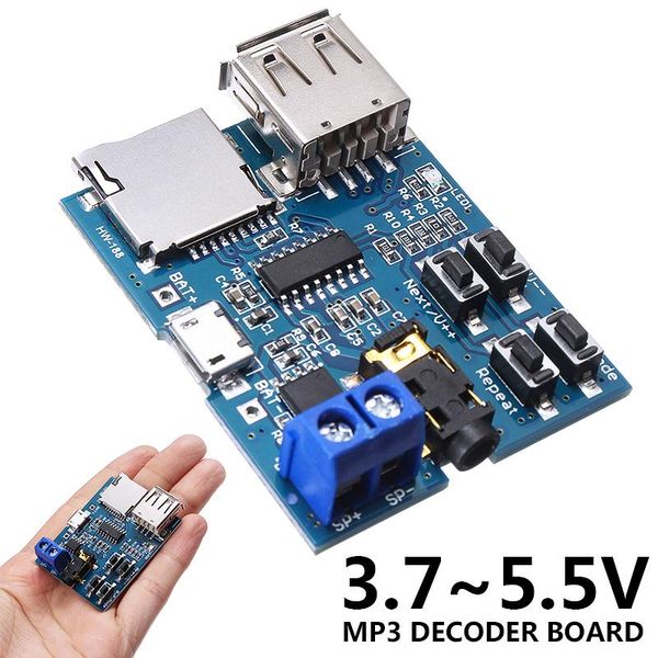 3.7-5.5v mp3 format tf card u disk decoder board decoding replacement audio music stereo player module & mp4 players
3.7-5.5v mp3 format tf card u disk decoder board decoding replacement audio music stereo player module & mp4 players