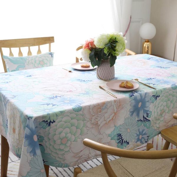 table cloth flower style cotton modern rectangular furniture cover home decorative elegant wedding dining tea