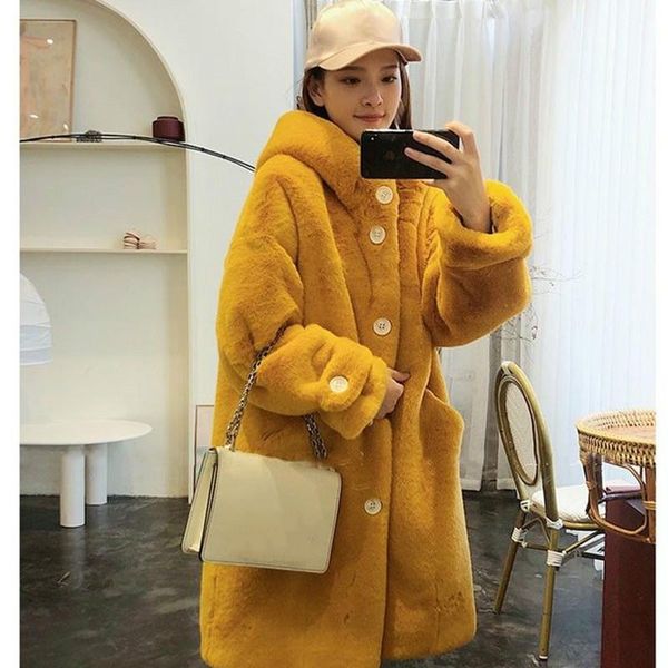women's fur & faux winter women coat luxury long loose lapel overcoat thick warm plus size female plush coats, Black
women's fur & faux winter women coat luxury long loose lapel overcoat thick warm plus size female plush coats, Black