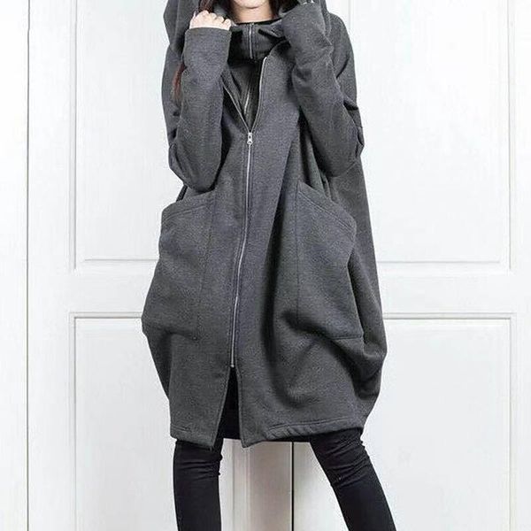 women's jackets zipper mid-length warm loose jacket fall/winter solid color hooded pocket sweater ladies fashion large size, Black;brown
women's jackets zipper mid-length warm loose jacket fall/winter solid color hooded pocket sweater ladies fashion large size, Black;brown