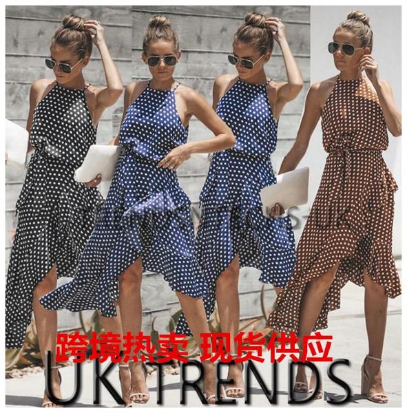 summer women halter irregular polka dot print dress lady fashion bohemian sleeveless ruffles spaghetti strap casual dresses, Black;gray
summer women halter irregular polka dot print dress lady fashion bohemian sleeveless ruffles spaghetti strap casual dresses, Black;gray