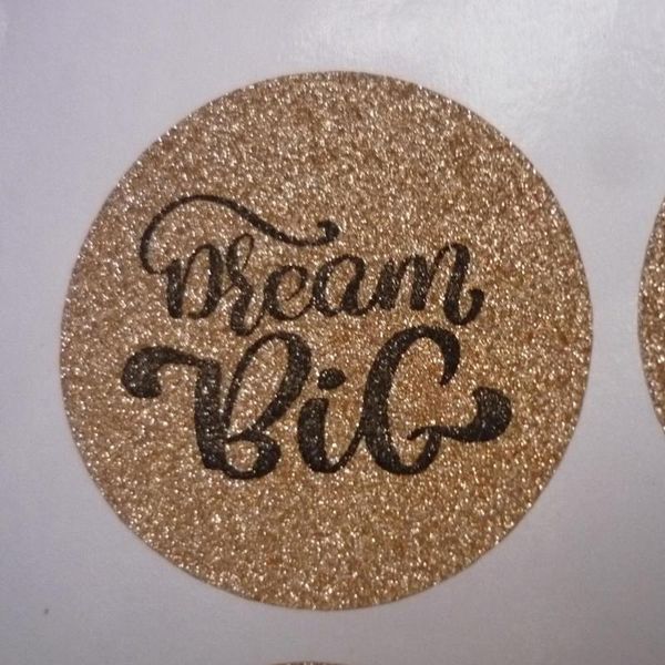 gift wrap dream big rose gold glitter classic round sticker with customized texts or logo
gift wrap dream big rose gold glitter classic round sticker with customized texts or logo