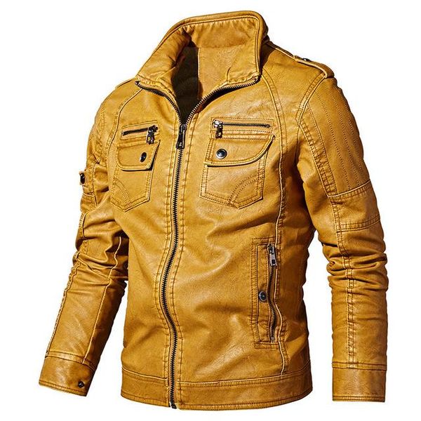 men's fur & faux men winter leather jackets warm pu and coats slim fit casual stand collar, Black
men's fur & faux men winter leather jackets warm pu and coats slim fit casual stand collar, Black